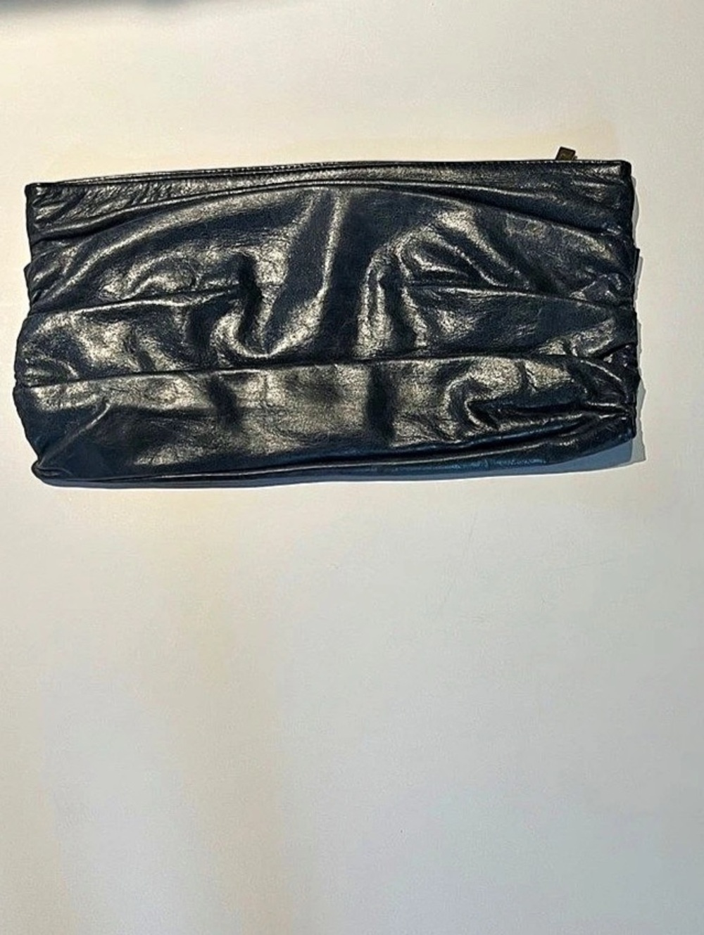 Hobo Black Leather-Style Clutch with Dust Bag